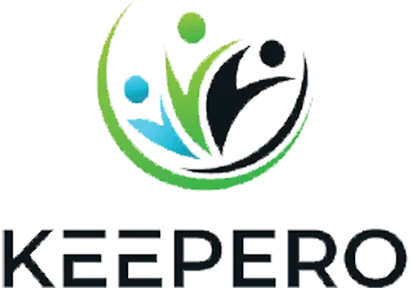 Keepero logo with green and black human icon